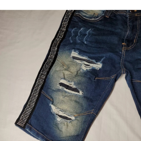 Arketype Apparel Side Clear Stone Denim Shorts size 32 NWT - Picture 3 of 11